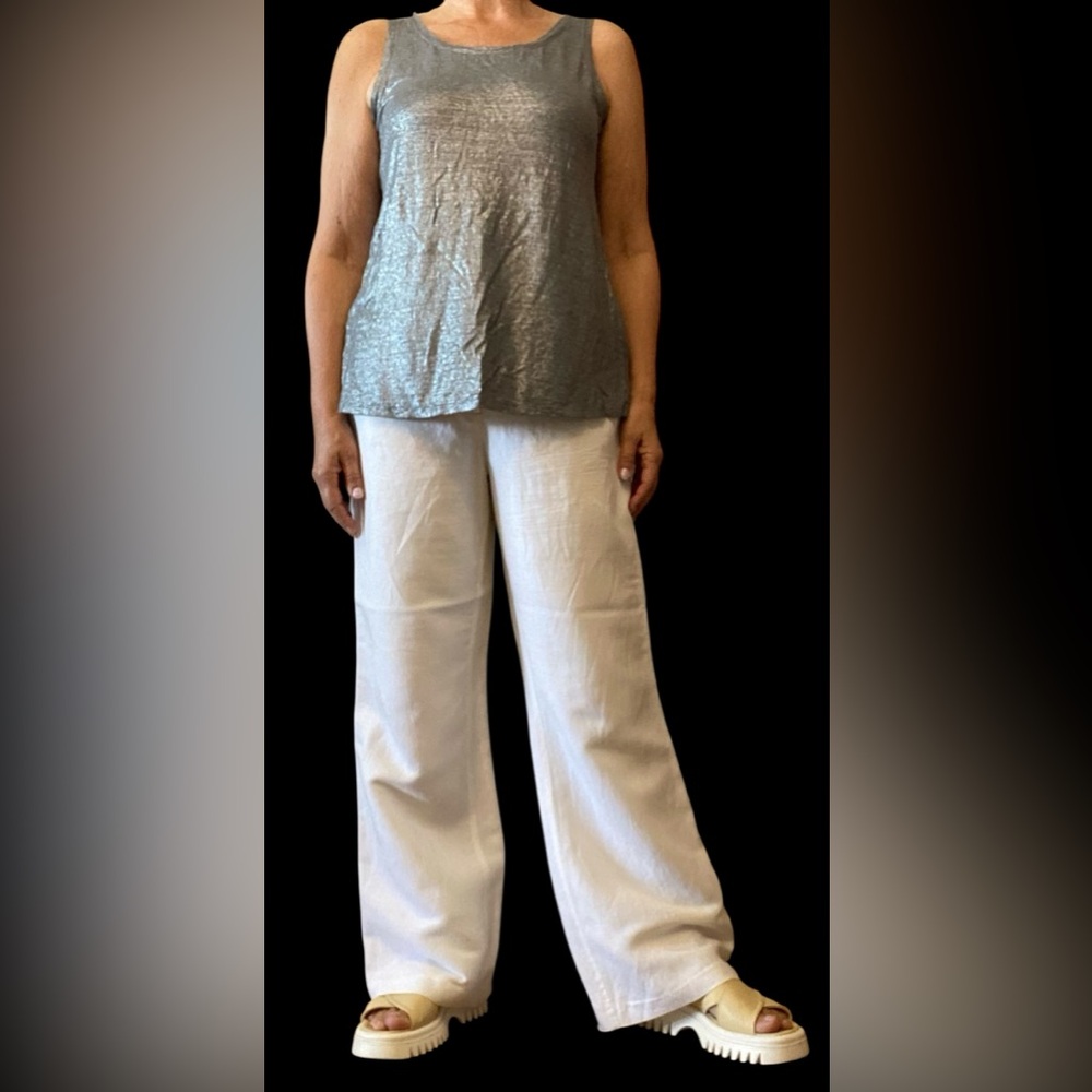 Eileen Fisher 100% organic linen top MEDIUM EUC